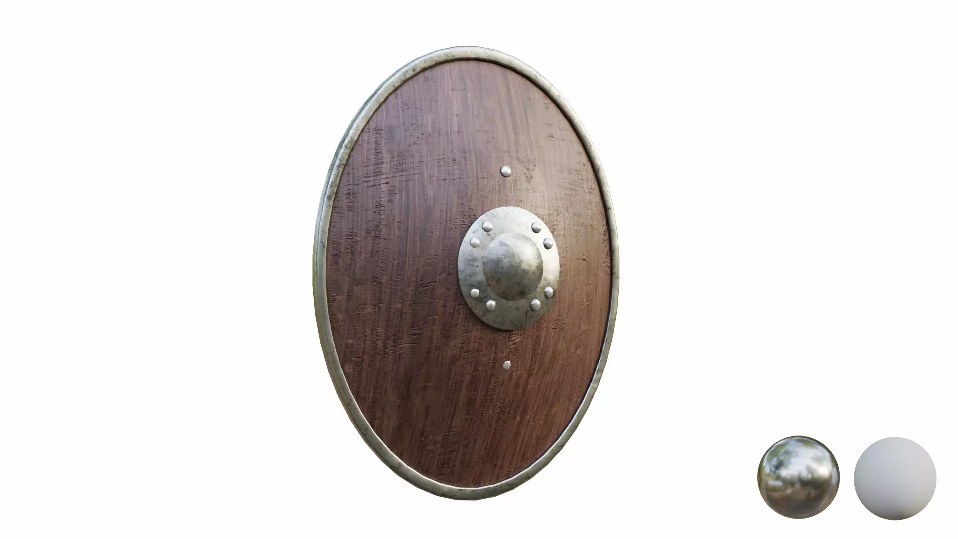 Medival Wooden Shield  Low-poly 3D model_5