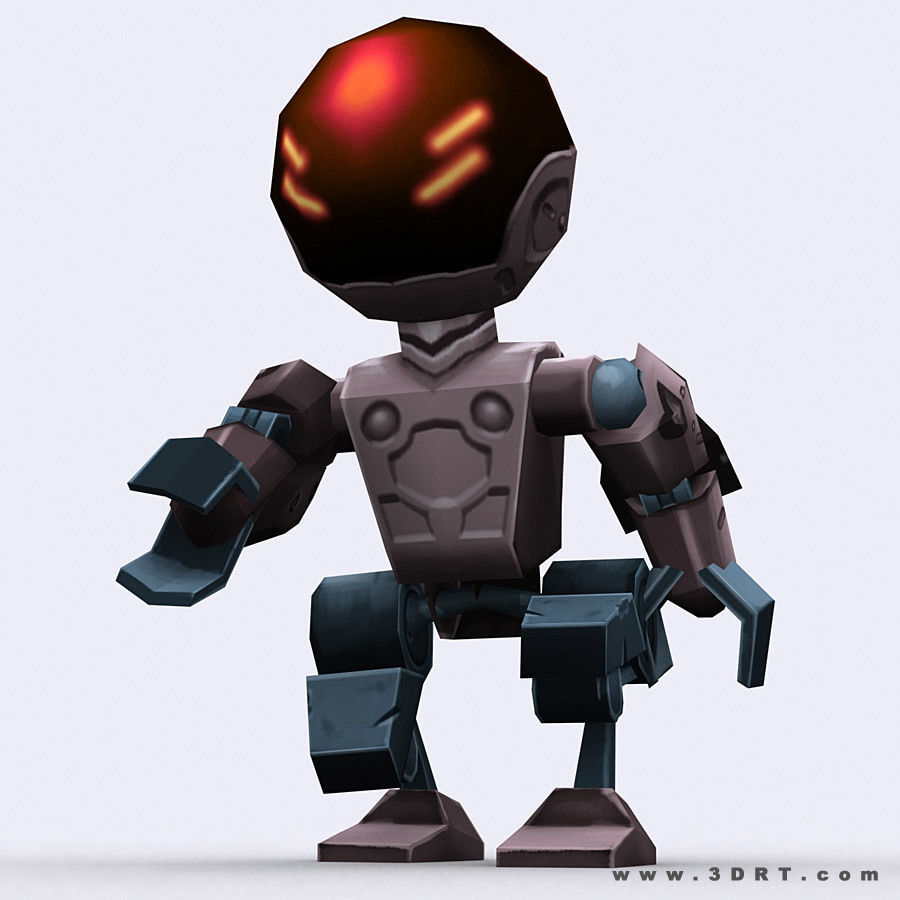 3DRT - Chibii-robot-10 Low-poly 3D model_6