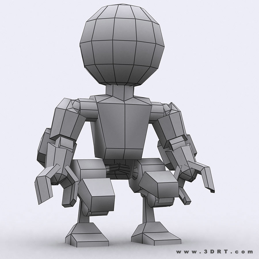 3DRT - Chibii-robot-10 Low-poly 3D model_8