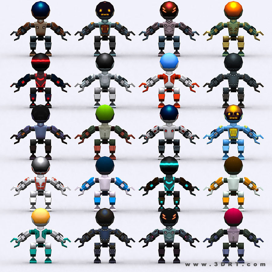 3DRT - Chibii-robot-10 Low-poly 3D model_1