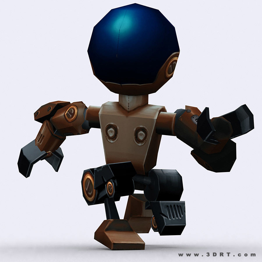 3DRT - Chibii-robot-10 Low-poly 3D model_4