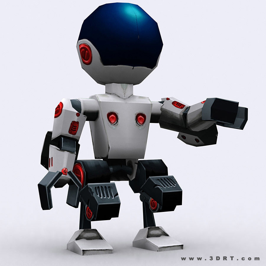 3DRT - Chibii-robot-10 Low-poly 3D model_3