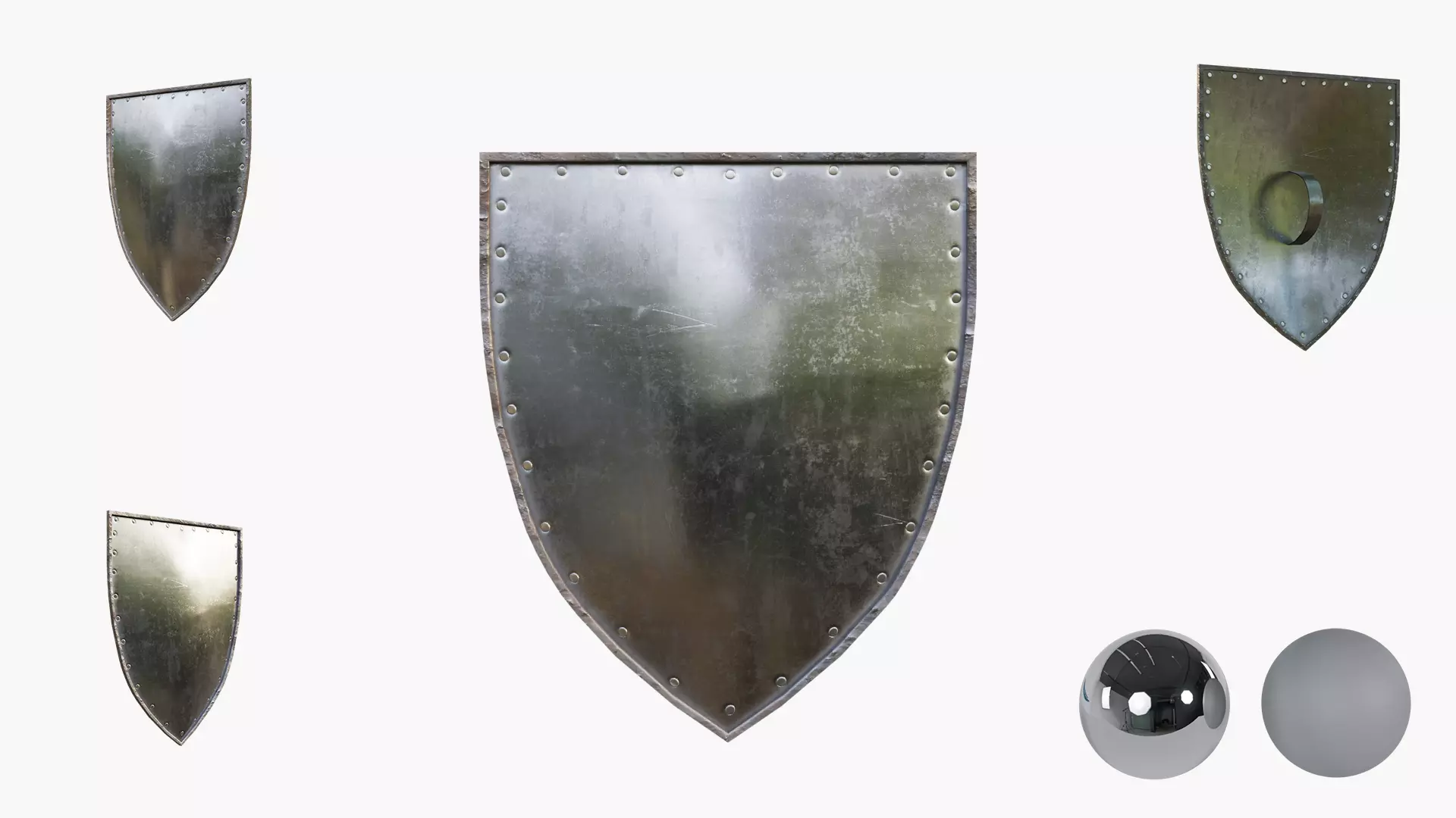 Medival Metal Shield Low-poly 3D model_0
