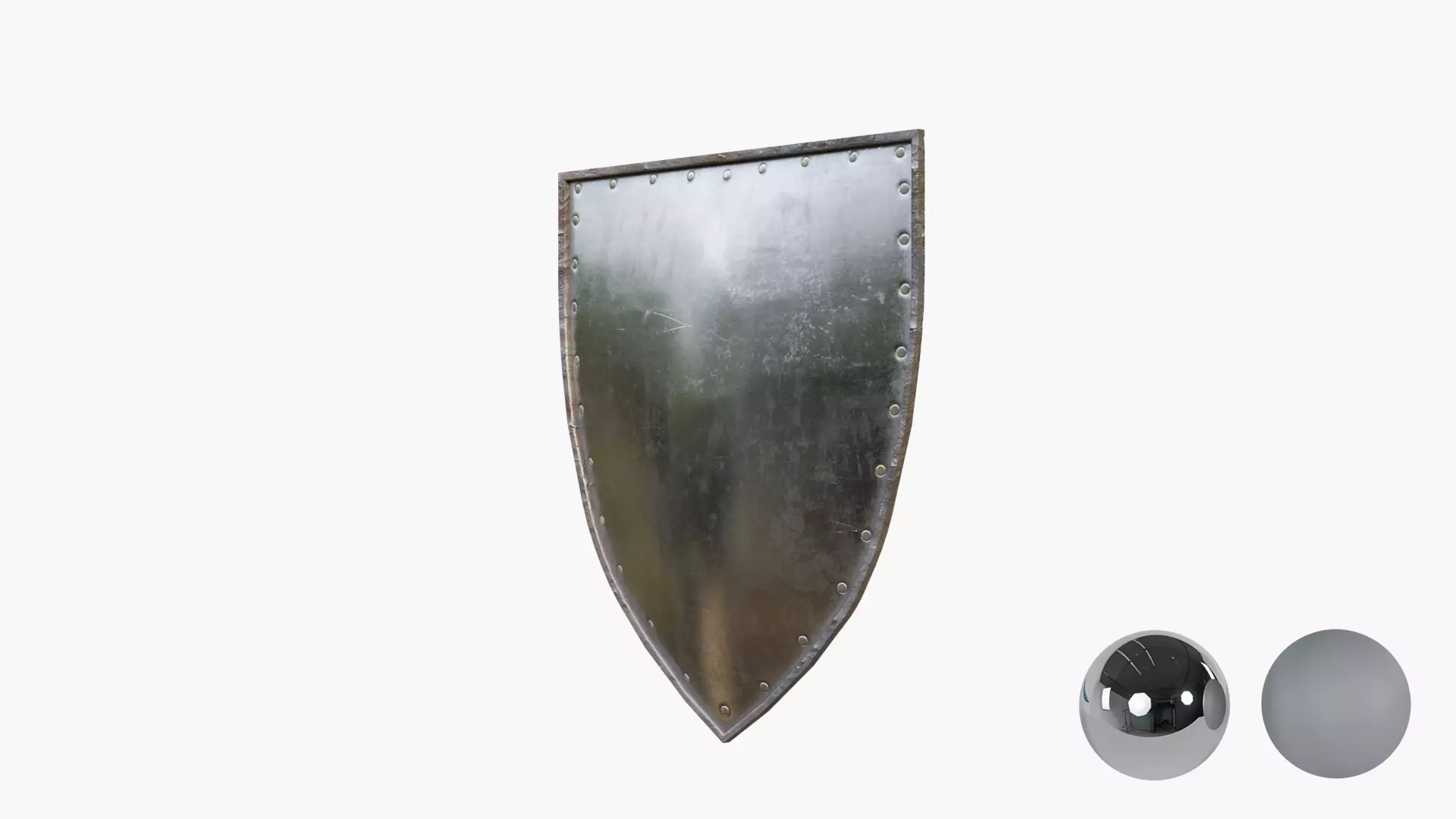 Medival Metal Shield Low-poly 3D model_2
