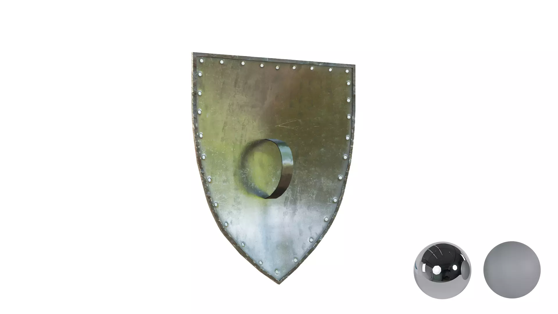 Medival Metal Shield Low-poly 3D model_3