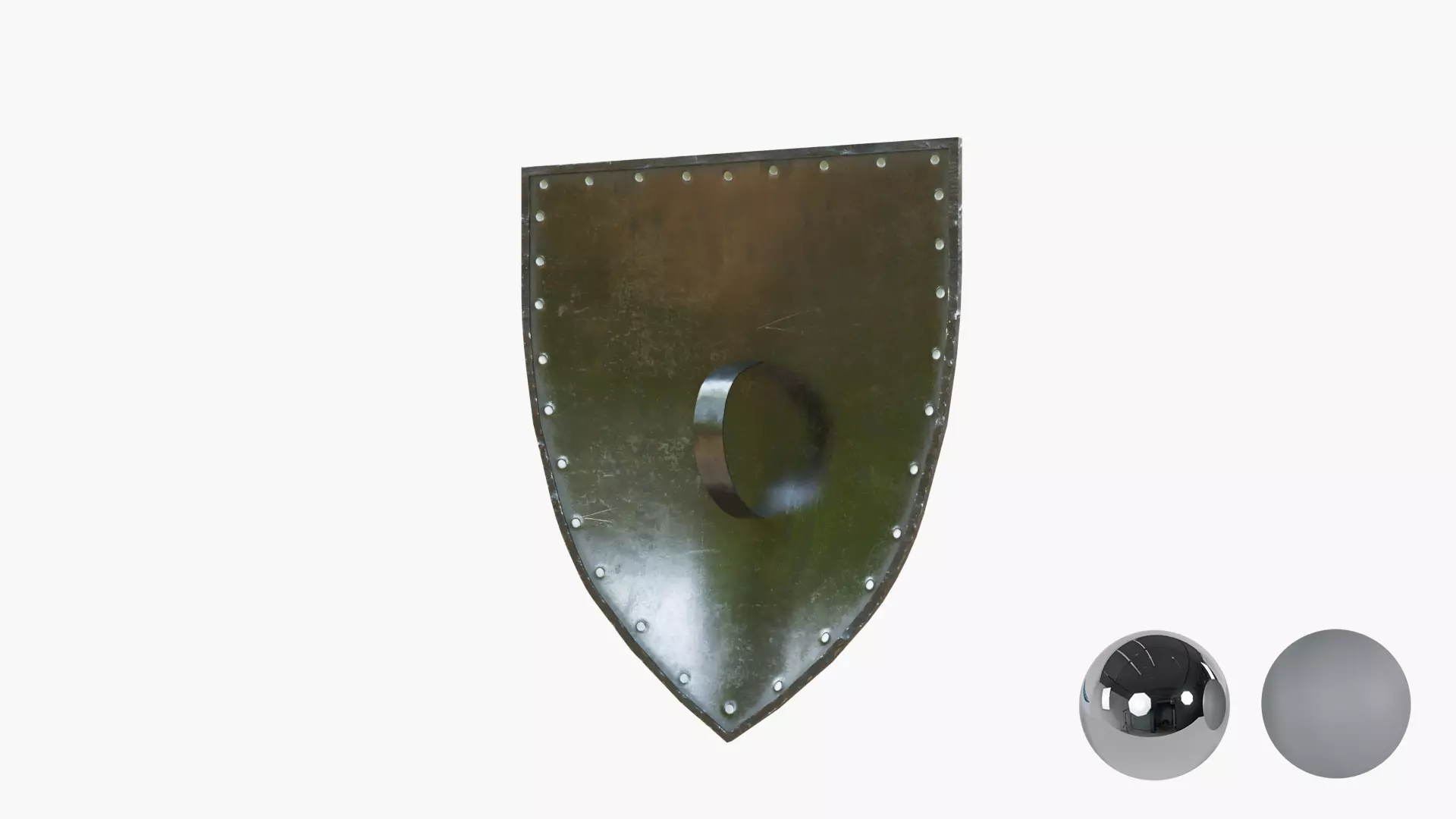 Medival Metal Shield Low-poly 3D model_4