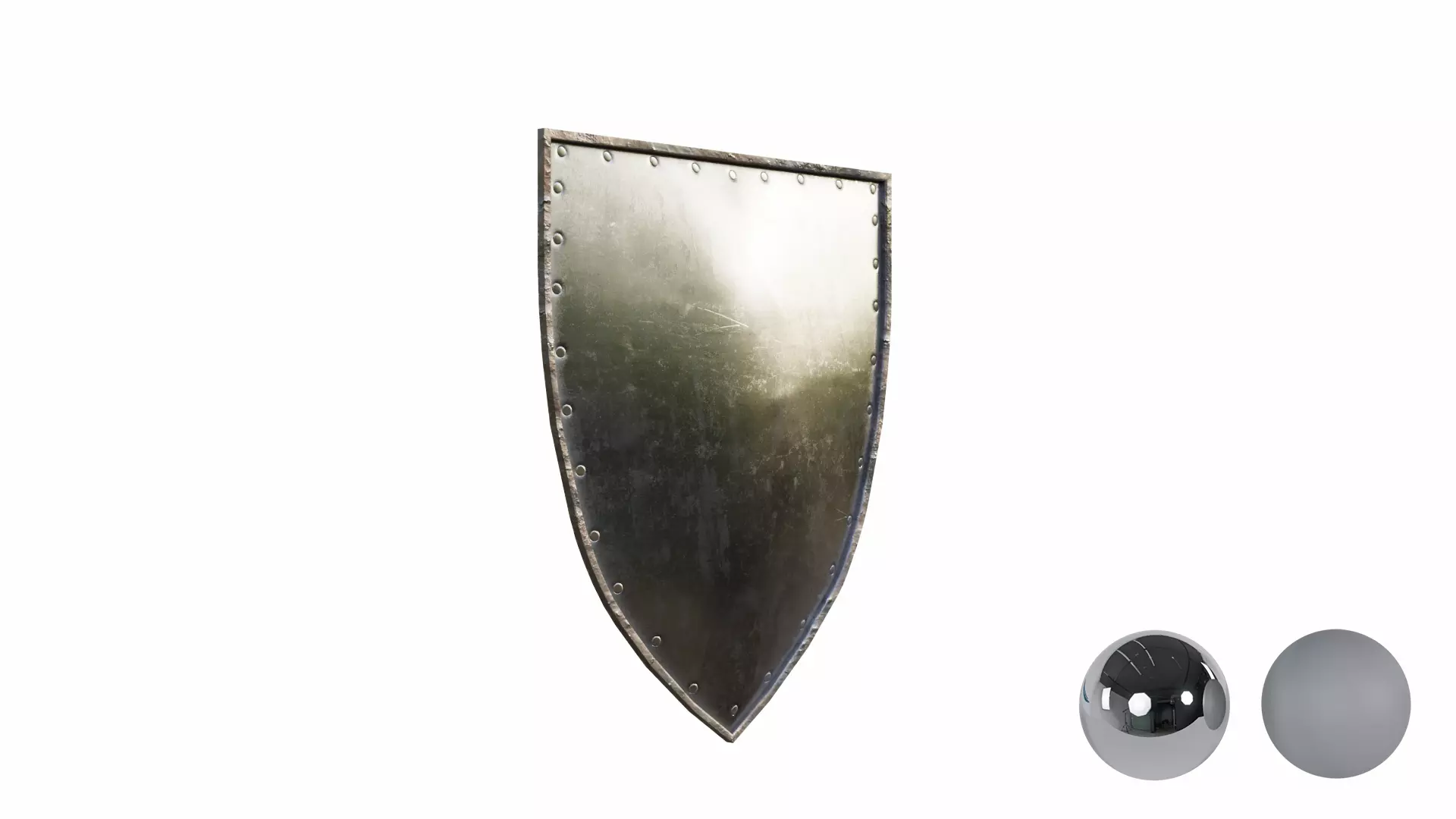 Medival Metal Shield Low-poly 3D model_5