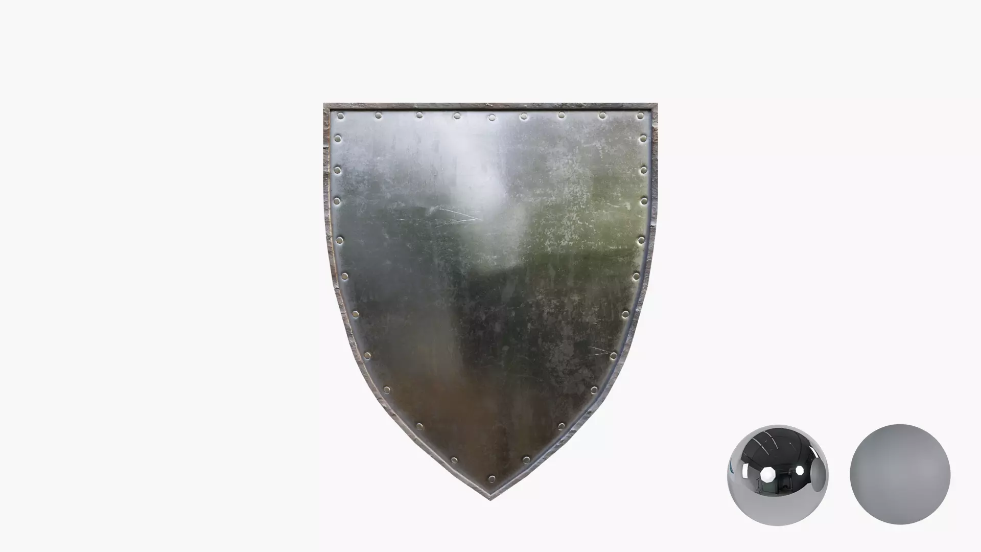 Medival Metal Shield Low-poly 3D model_1