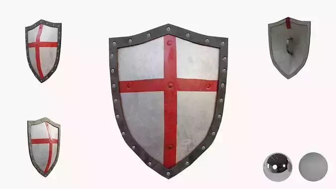 Templar Knight Shield Low-poly 3D model