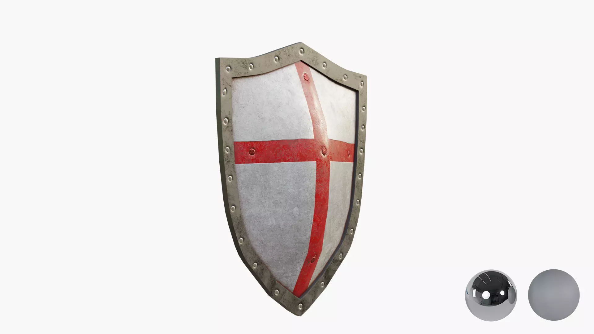 Templar Knight Shield Low-poly 3D model_6