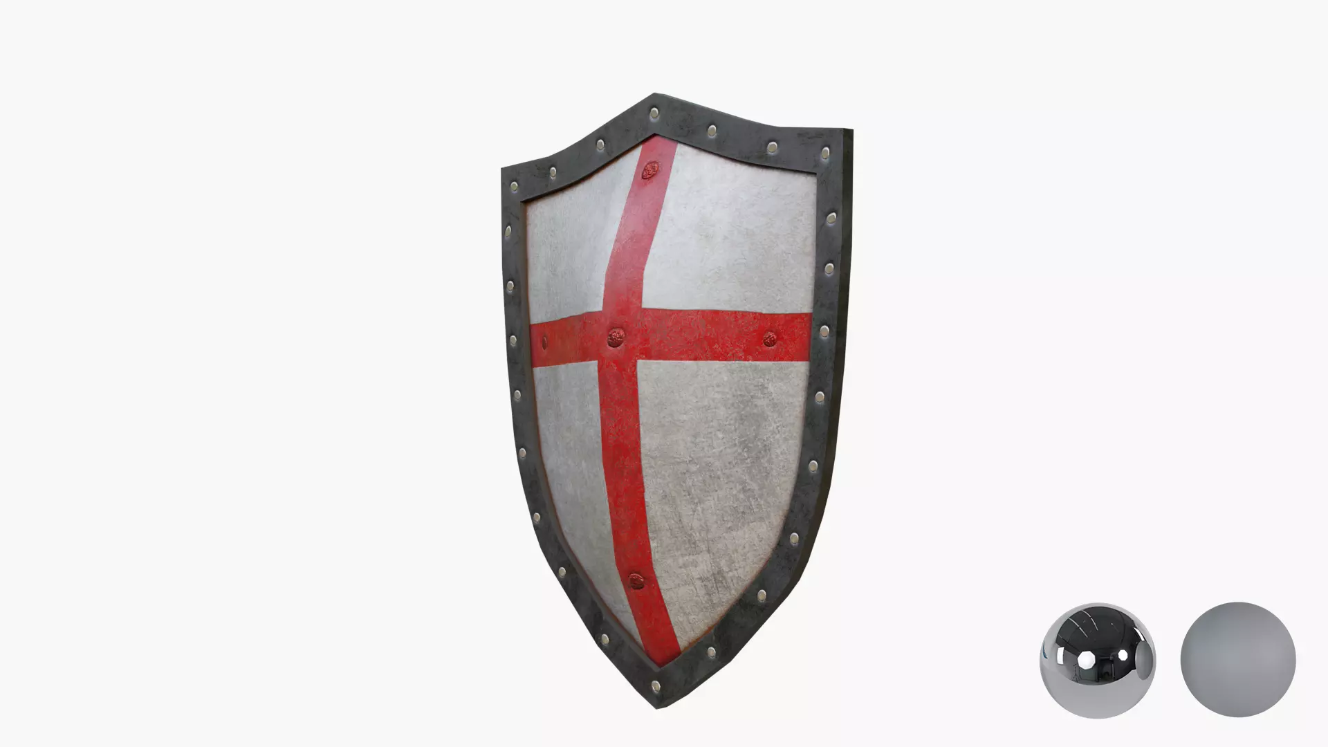 Templar Knight Shield Low-poly 3D model_2