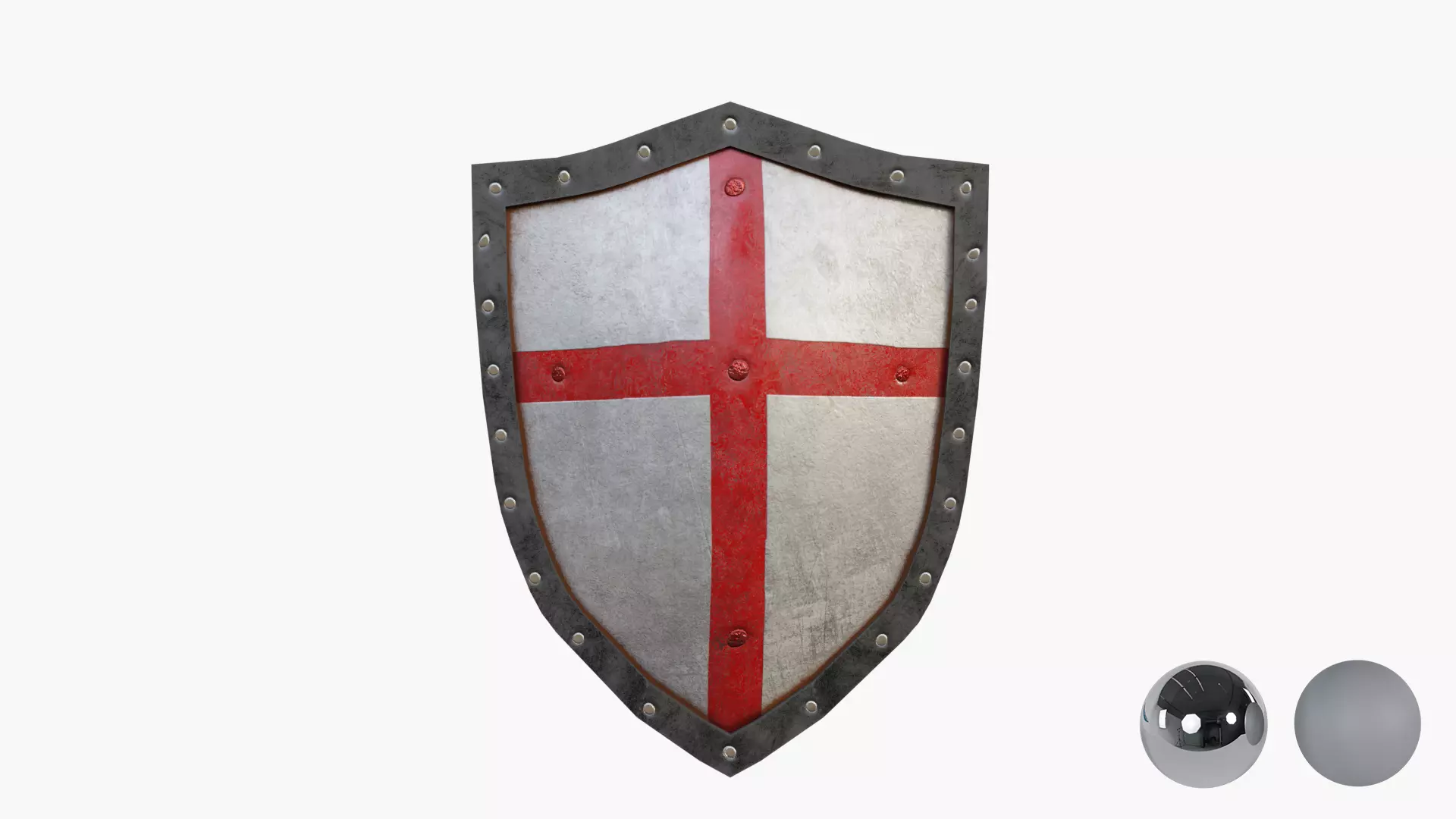 Templar Knight Shield Low-poly 3D model_1