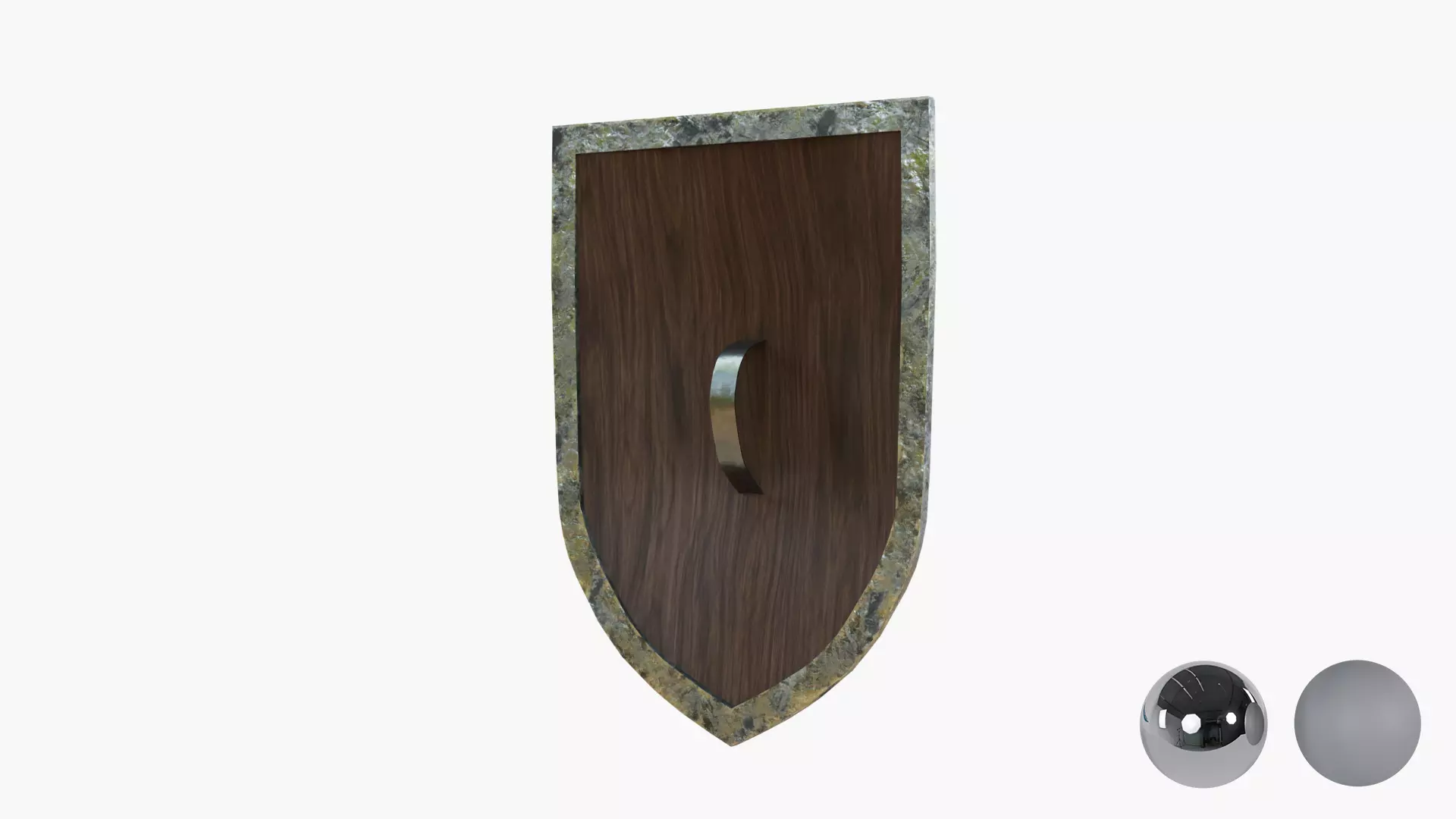 Medival knight wooden shield Low-poly 3D model_3