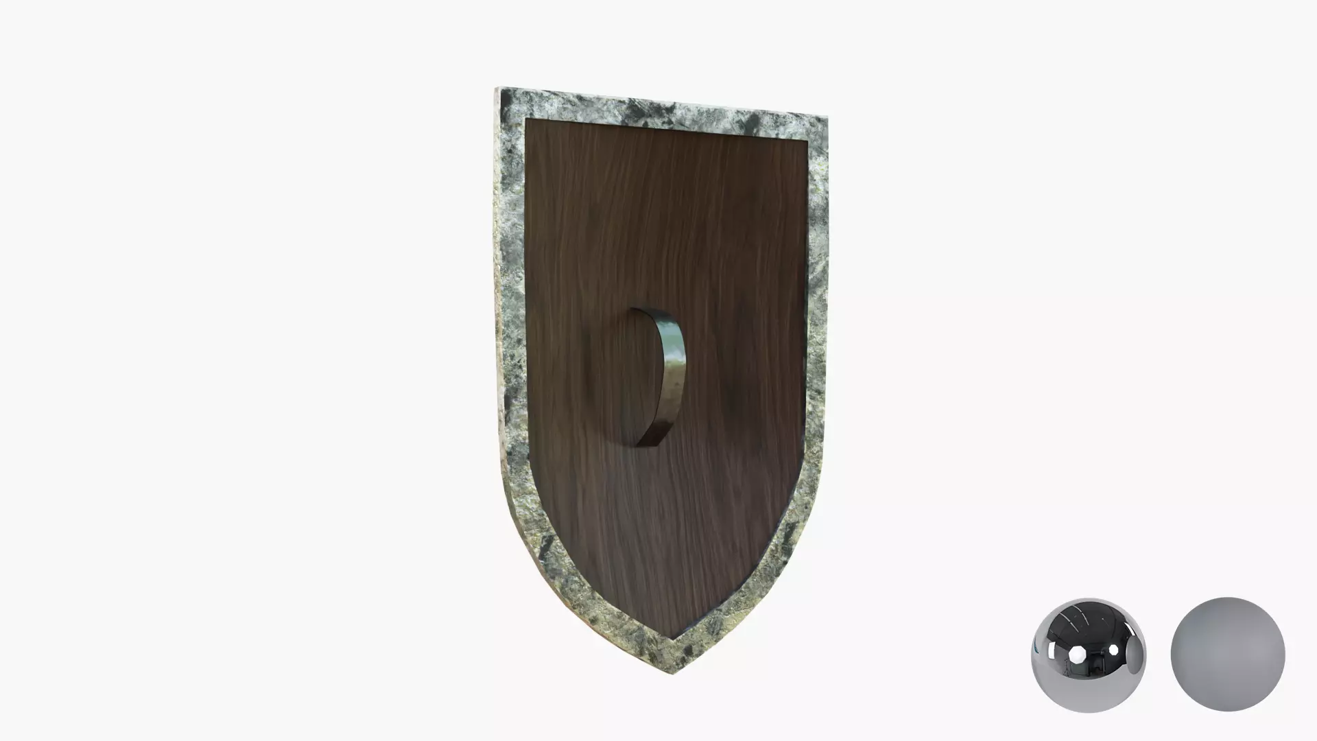 Medival knight wooden shield Low-poly 3D model_2
