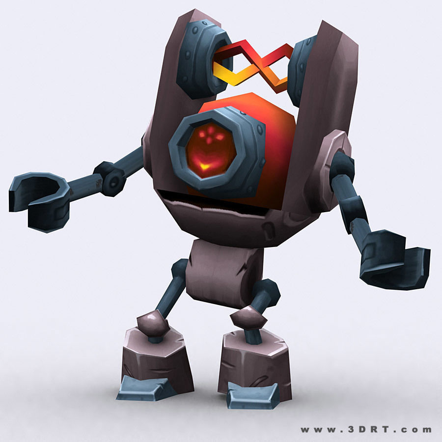 3DRT - Chibii-robot-11 Low-poly 3D model_3