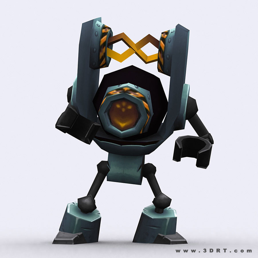 3DRT - Chibii-robot-11 Low-poly 3D model_5