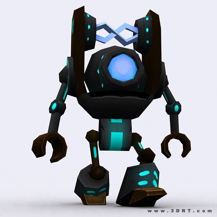 3DRT - Chibii-robot-11 Low-poly 3D model_8