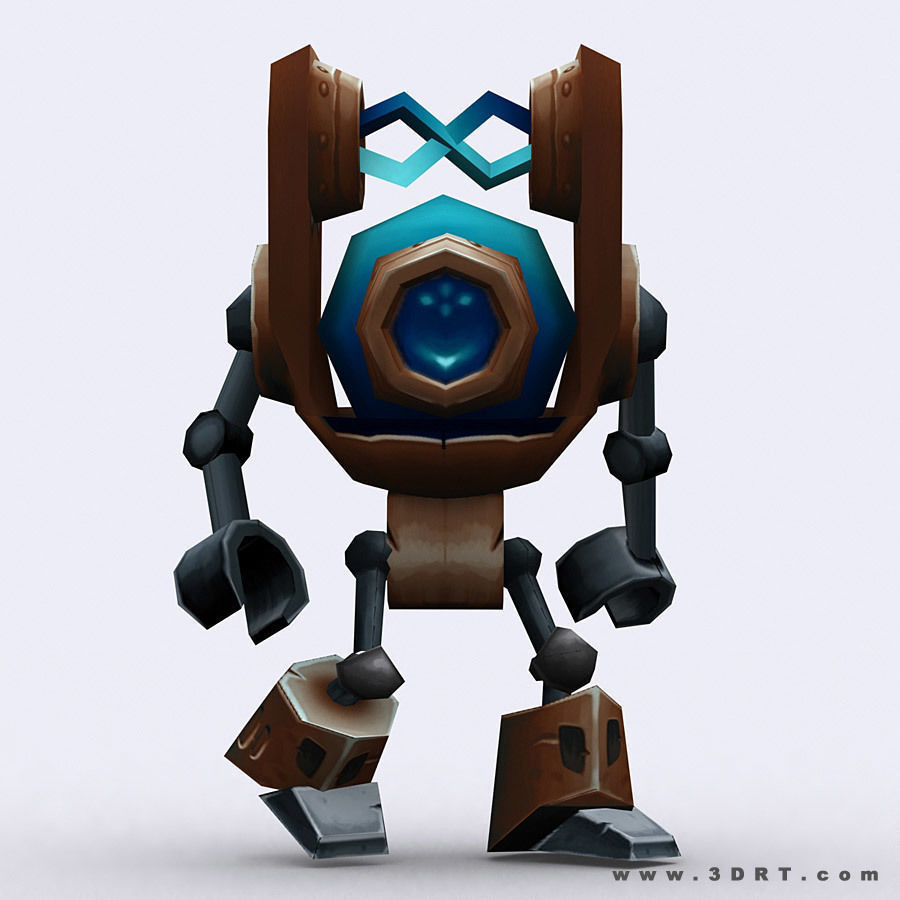 3DRT - Chibii-robot-11 Low-poly 3D model_2