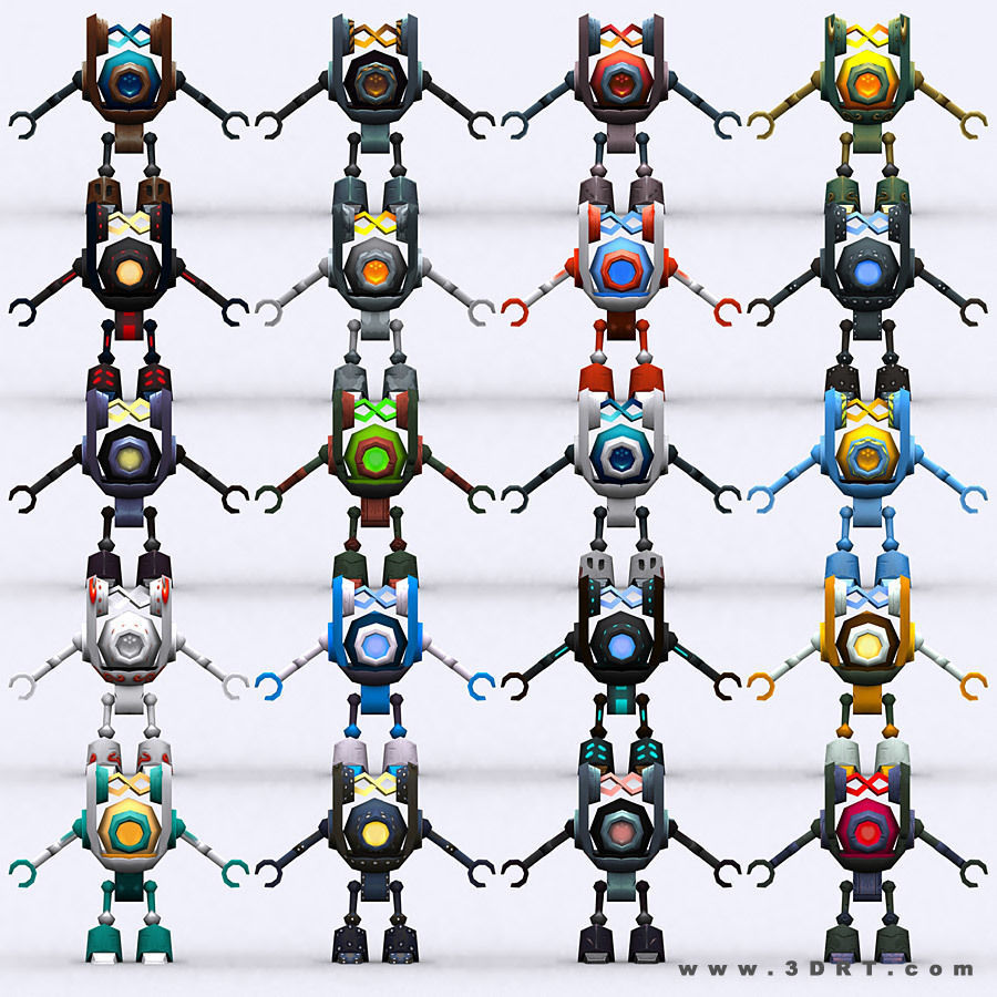 3DRT - Chibii-robot-11 Low-poly 3D model_1