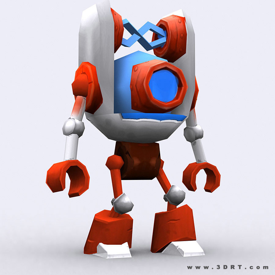 3DRT - Chibii-robot-11 Low-poly 3D model_6