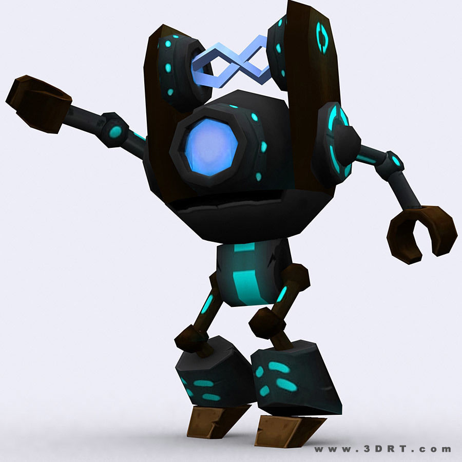 3DRT - Chibii-robot-11 Low-poly 3D model_7