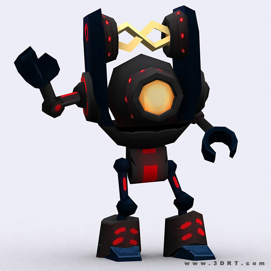3DRT - Chibii-robot-11 Low-poly 3D model_4