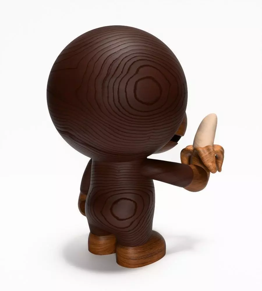 Bape Milo Banana Wooden toy 3D print model_14