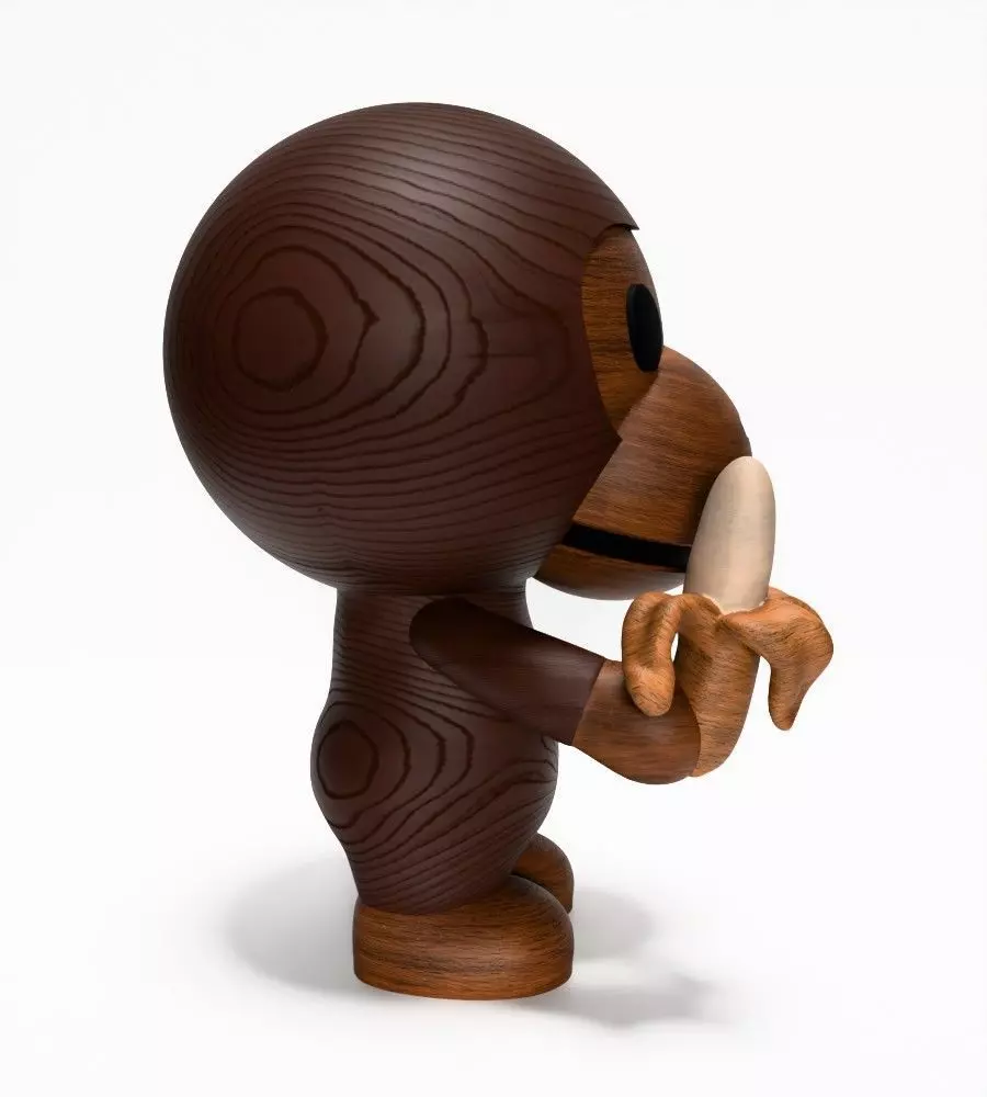 Bape Milo Banana Wooden toy 3D print model_17