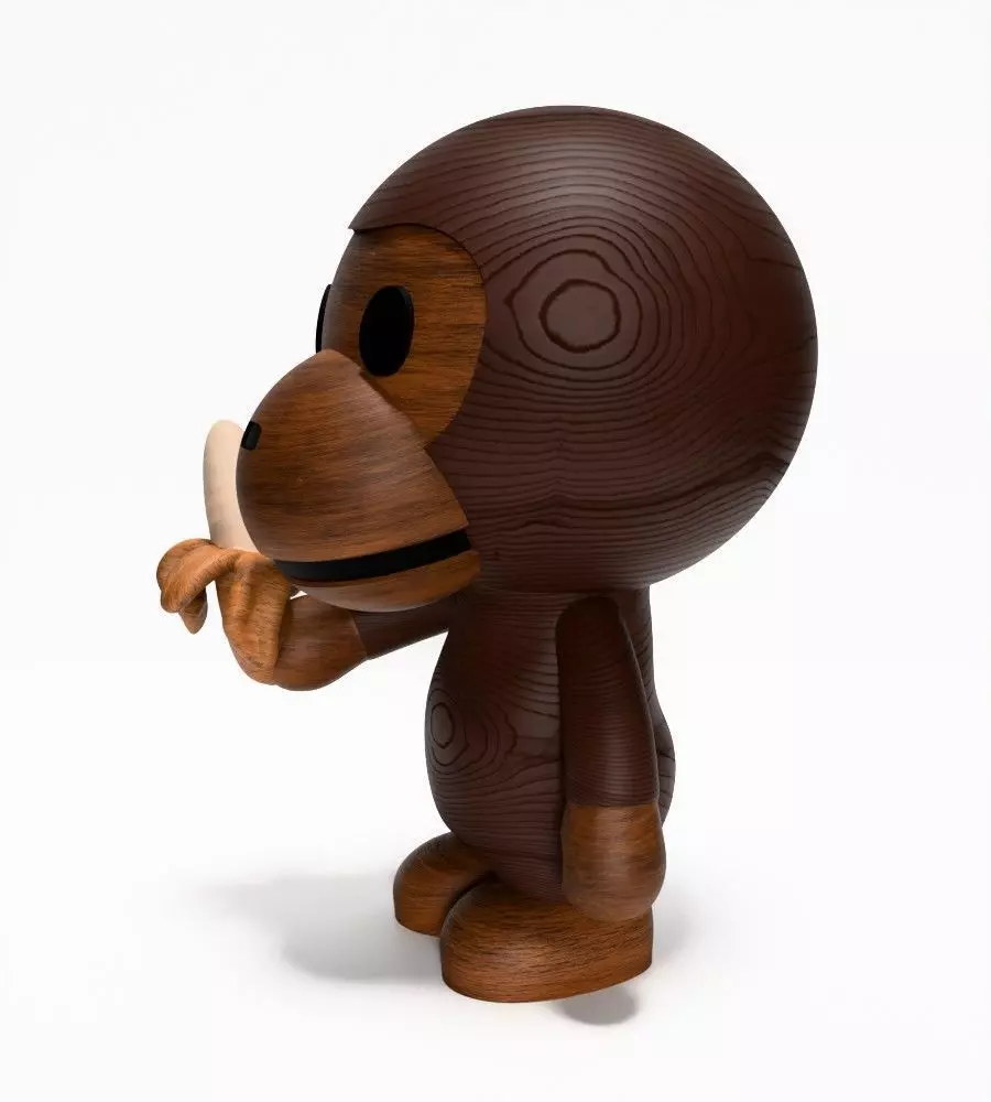 Bape Milo Banana Wooden toy 3D print model_5