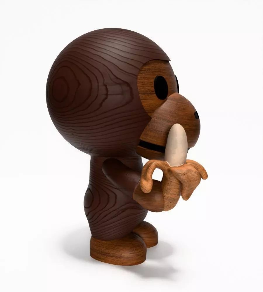 Bape Milo Banana Wooden toy 3D print model_18