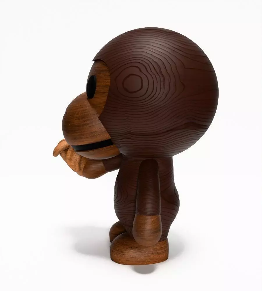 Bape Milo Banana Wooden toy 3D print model_6