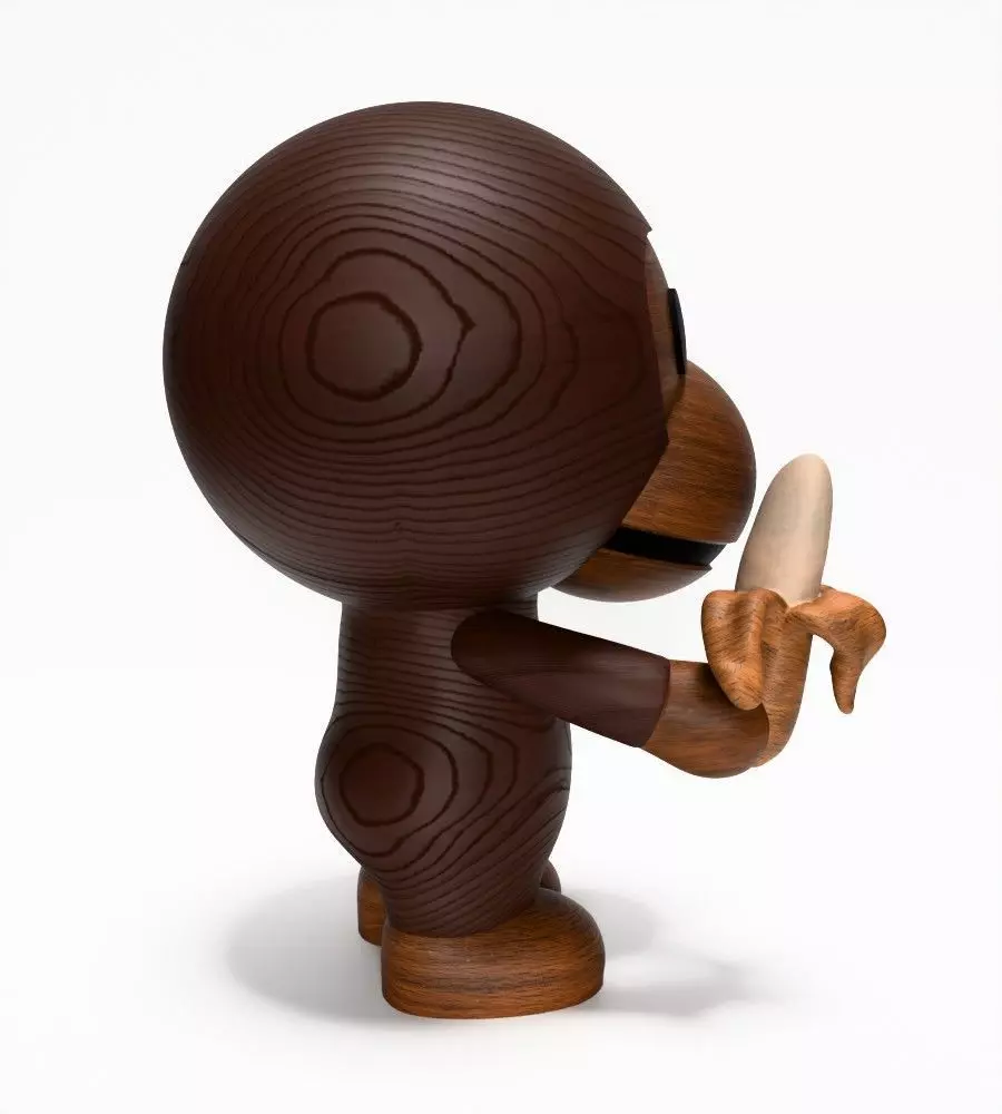 Bape Milo Banana Wooden toy 3D print model_16
