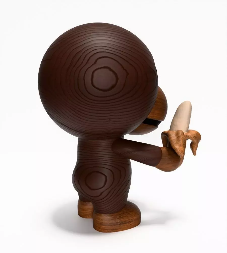Bape Milo Banana Wooden toy 3D print model_15