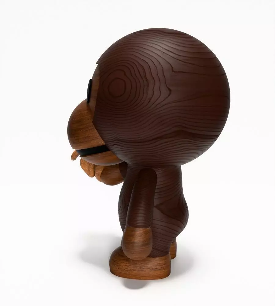 Bape Milo Banana Wooden toy 3D print model_7