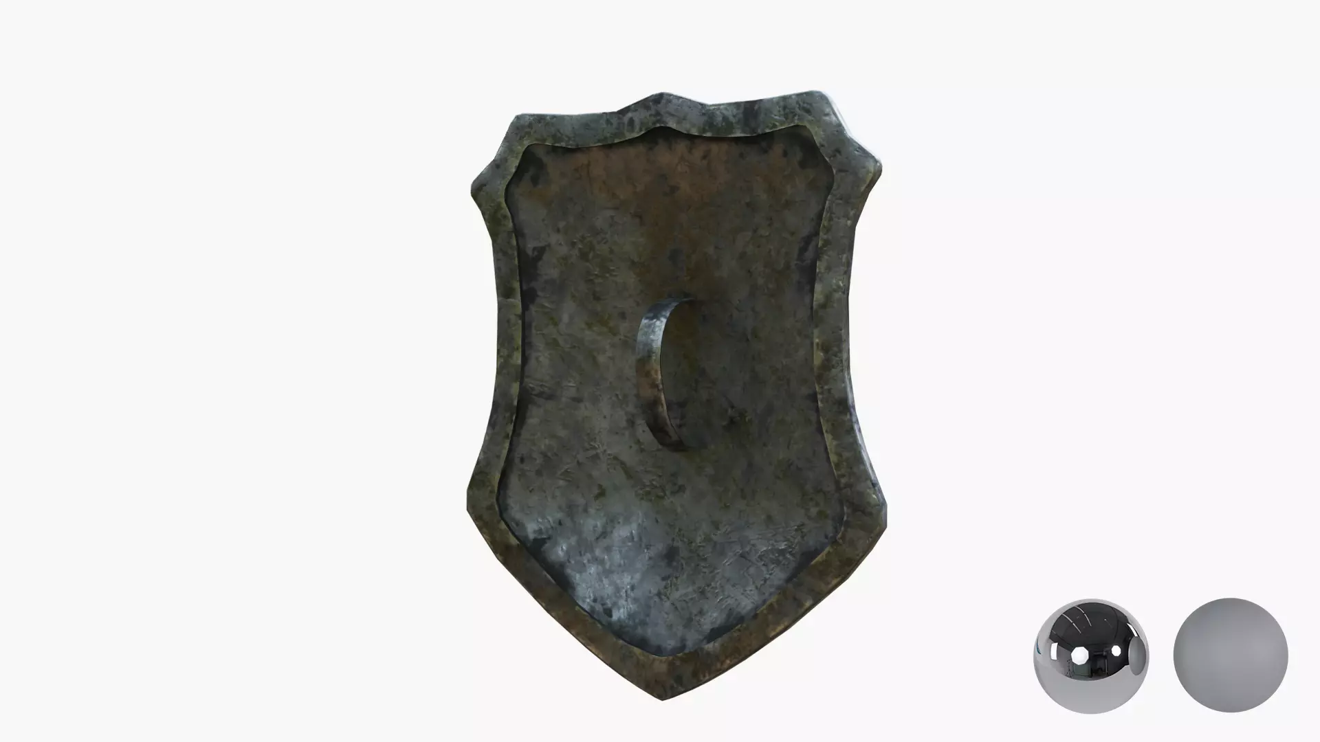 Medival knight shield Low-poly 3D model_4