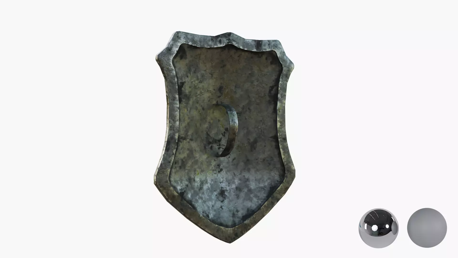 Medival knight shield Low-poly 3D model_3