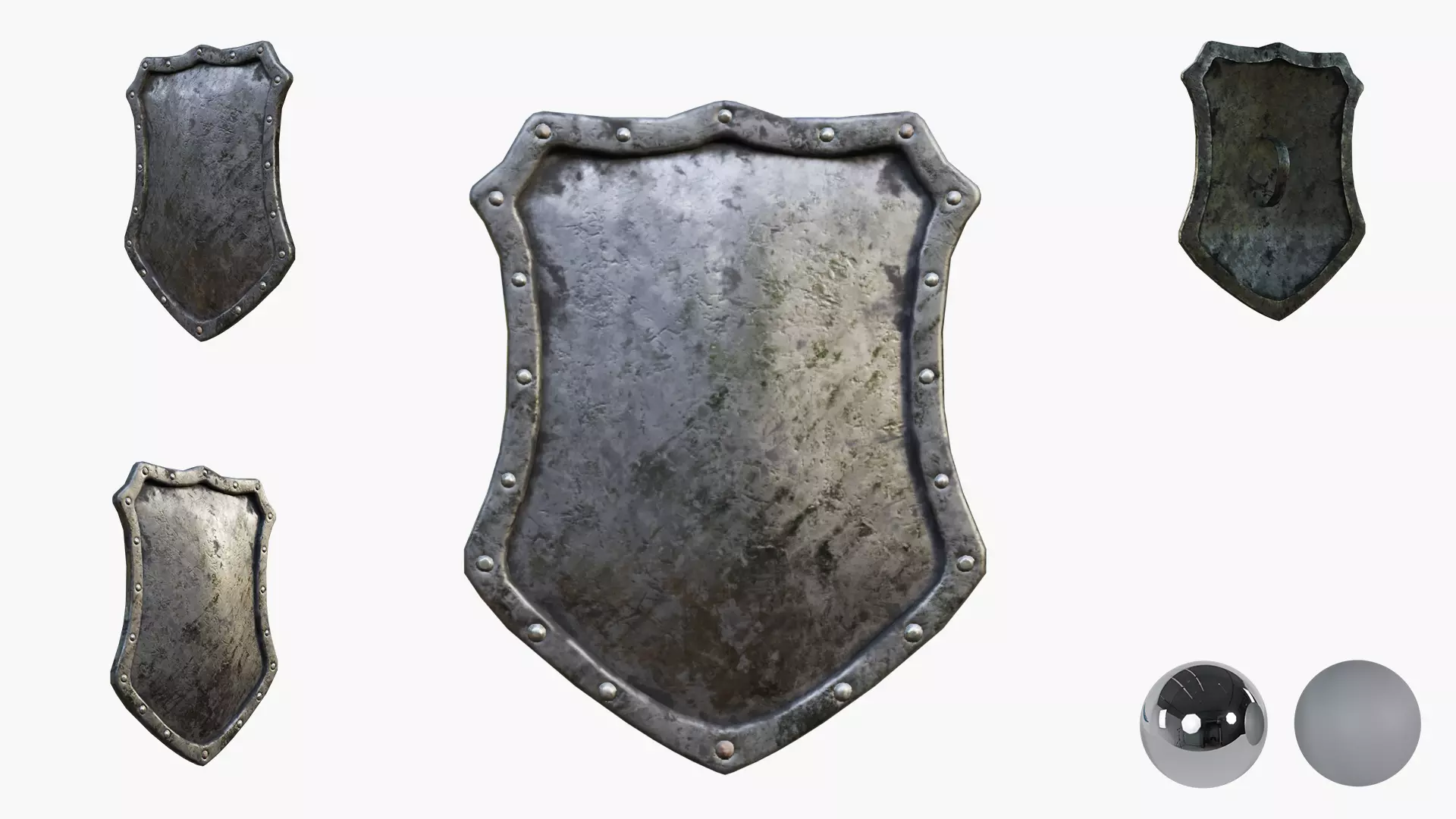 Medival knight shield Low-poly 3D model_0