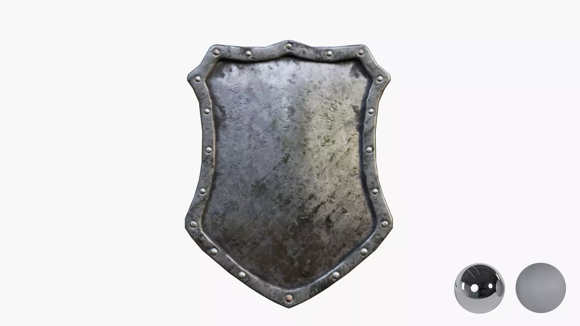 Medival knight shield Low-poly 3D model_1