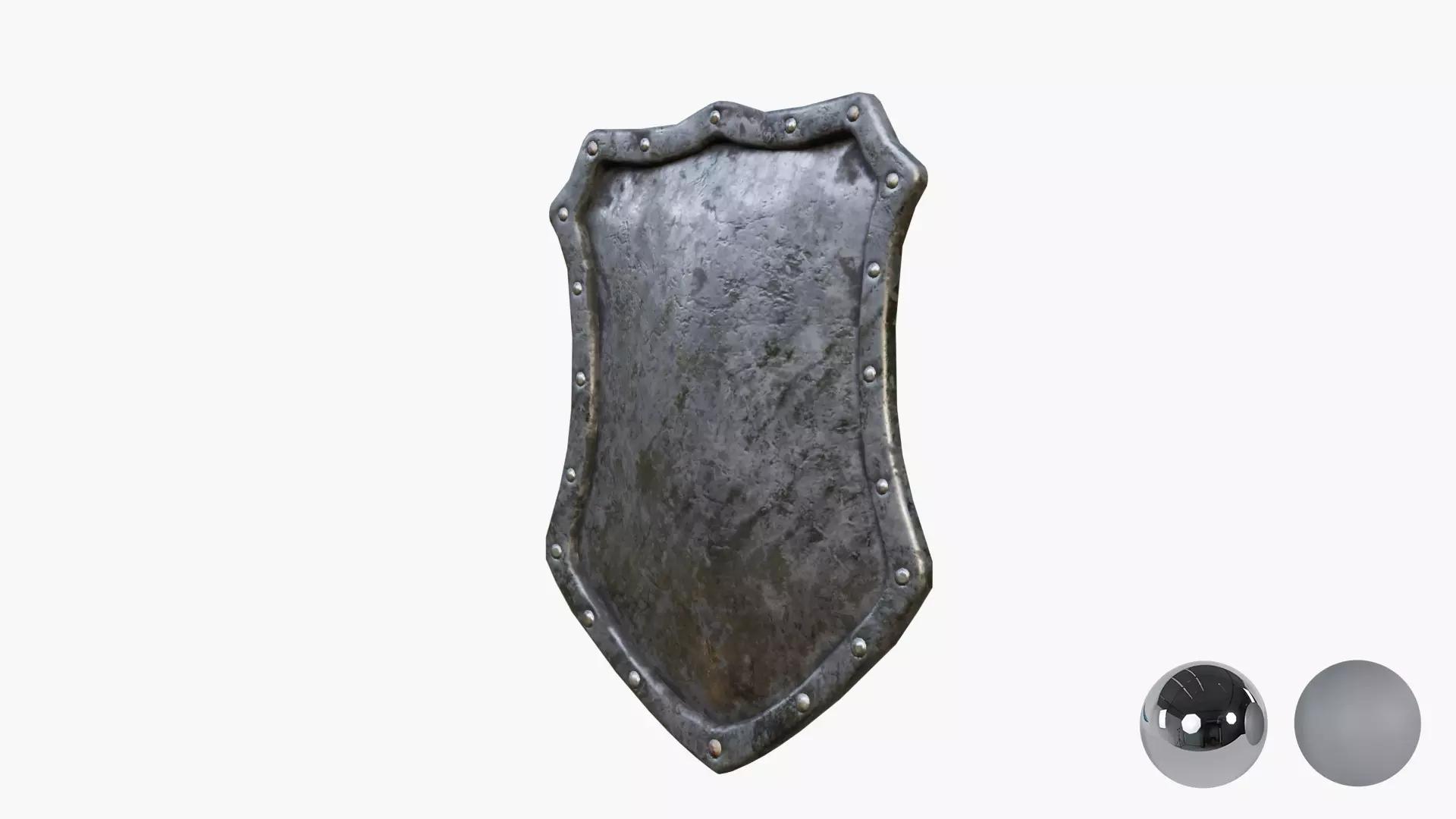 Medival knight shield Low-poly 3D model_2