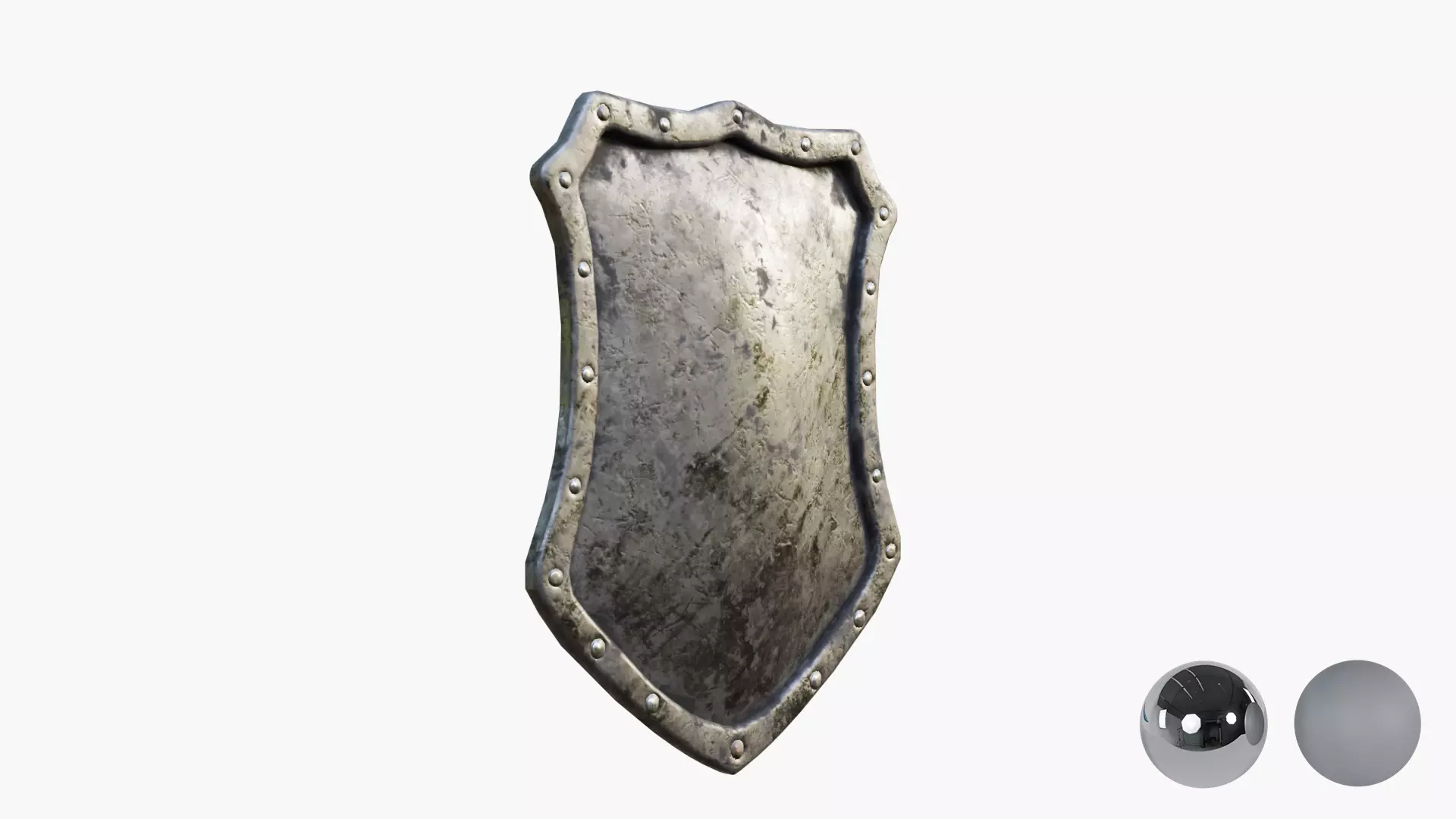 Medival knight shield Low-poly 3D model_5