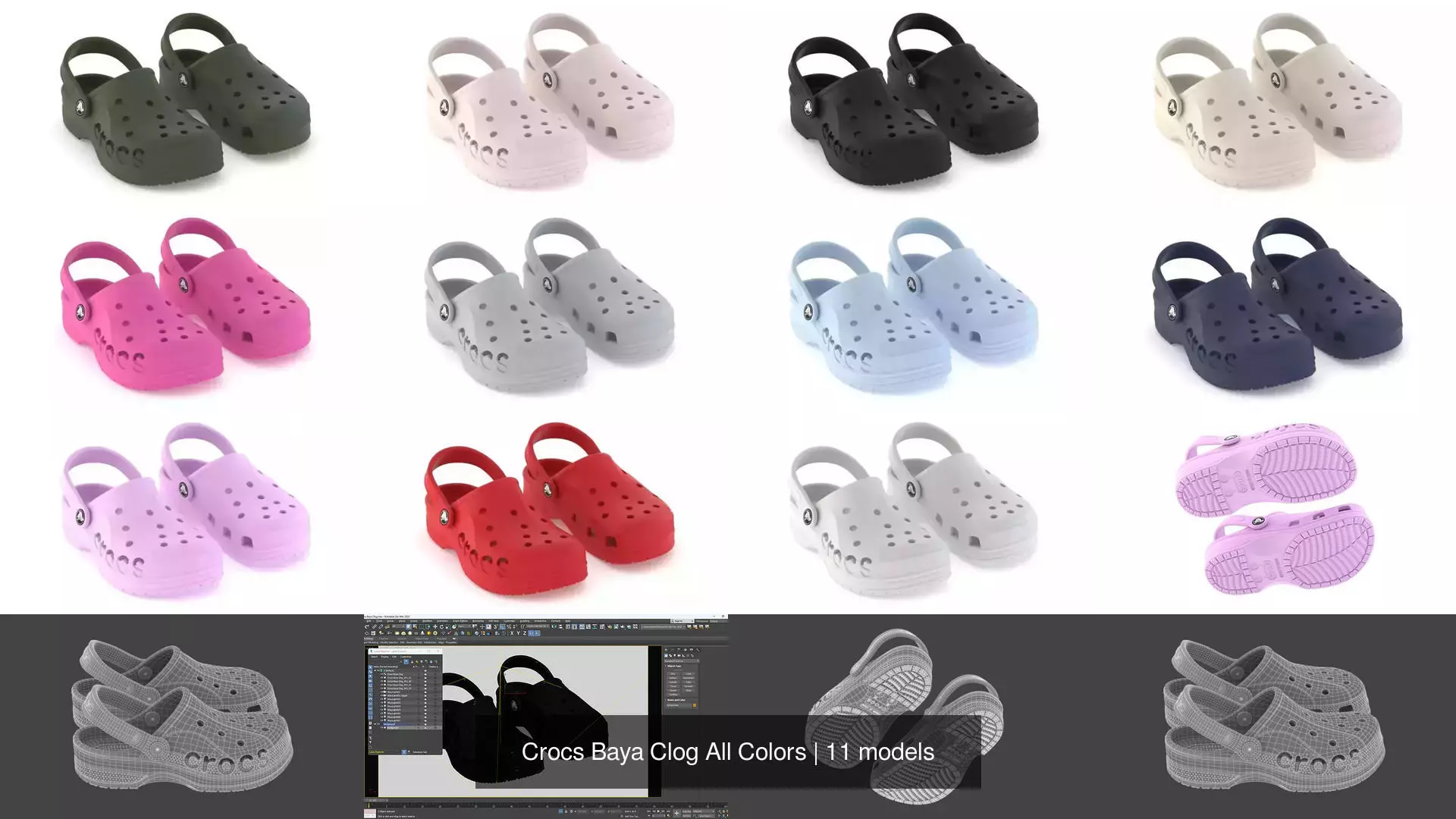 Crocs Baya Clog All Colors 3D Model Collection_1
