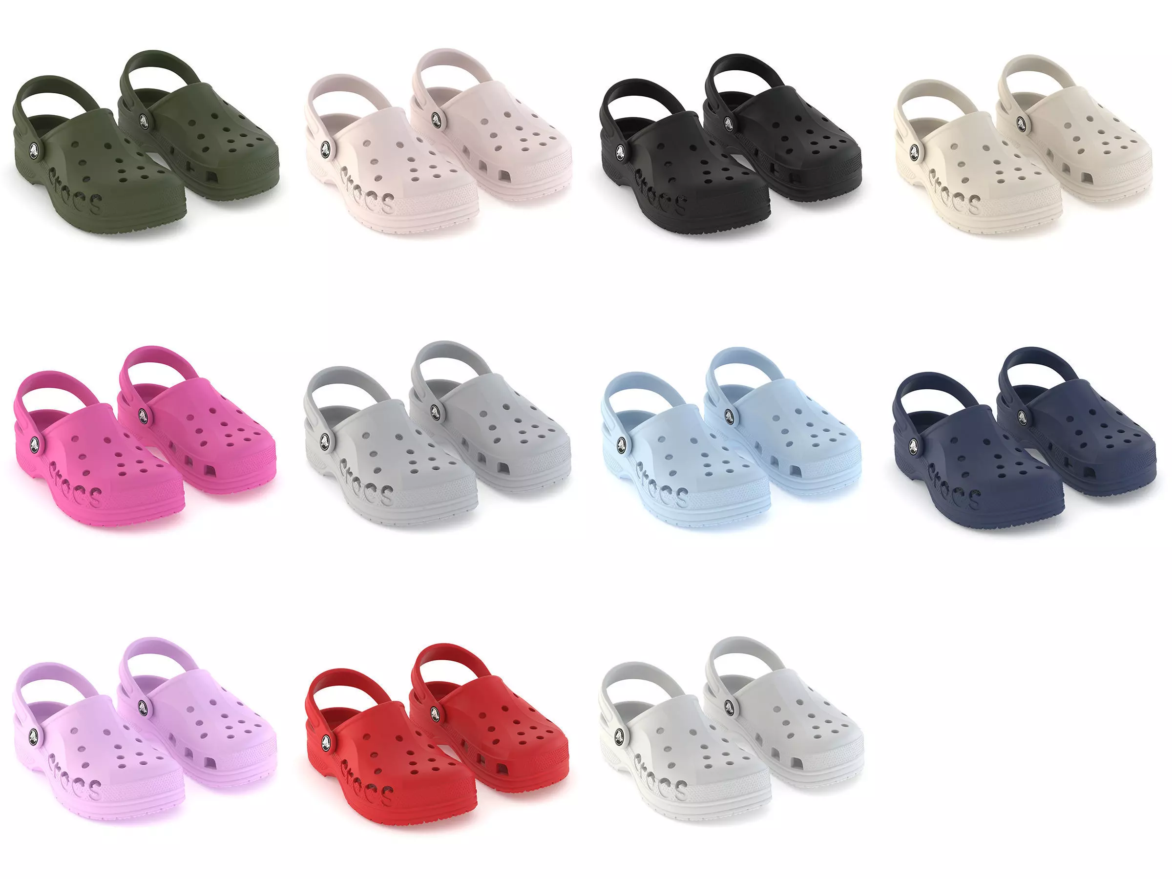 Crocs Baya Clog All Colors 3D Model Collection_0