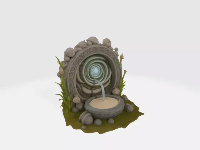 Whispering Fountain - 3D Printable Fantasy Terrain 3D print model_0