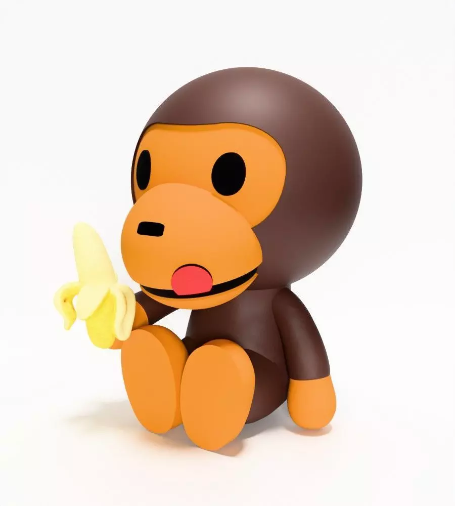 Bape Milo Banana toy 3D print model_3