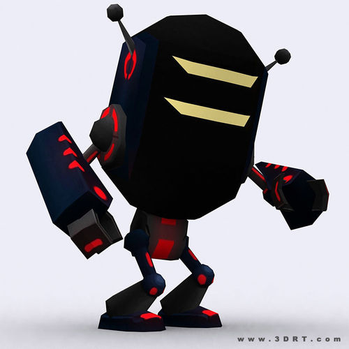 3DRT - Chibii-robot-12 Low-poly 3D model