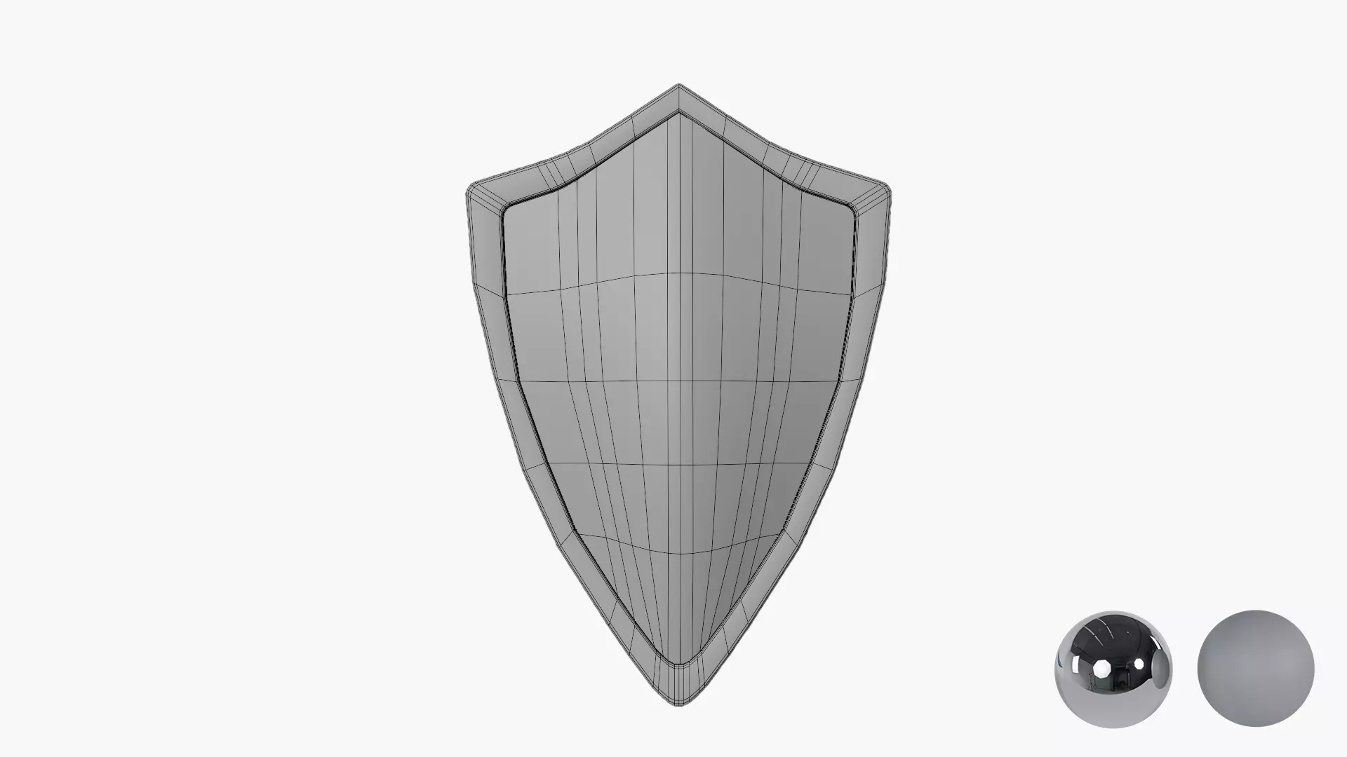 Metal old shield Low-poly 3D model_6