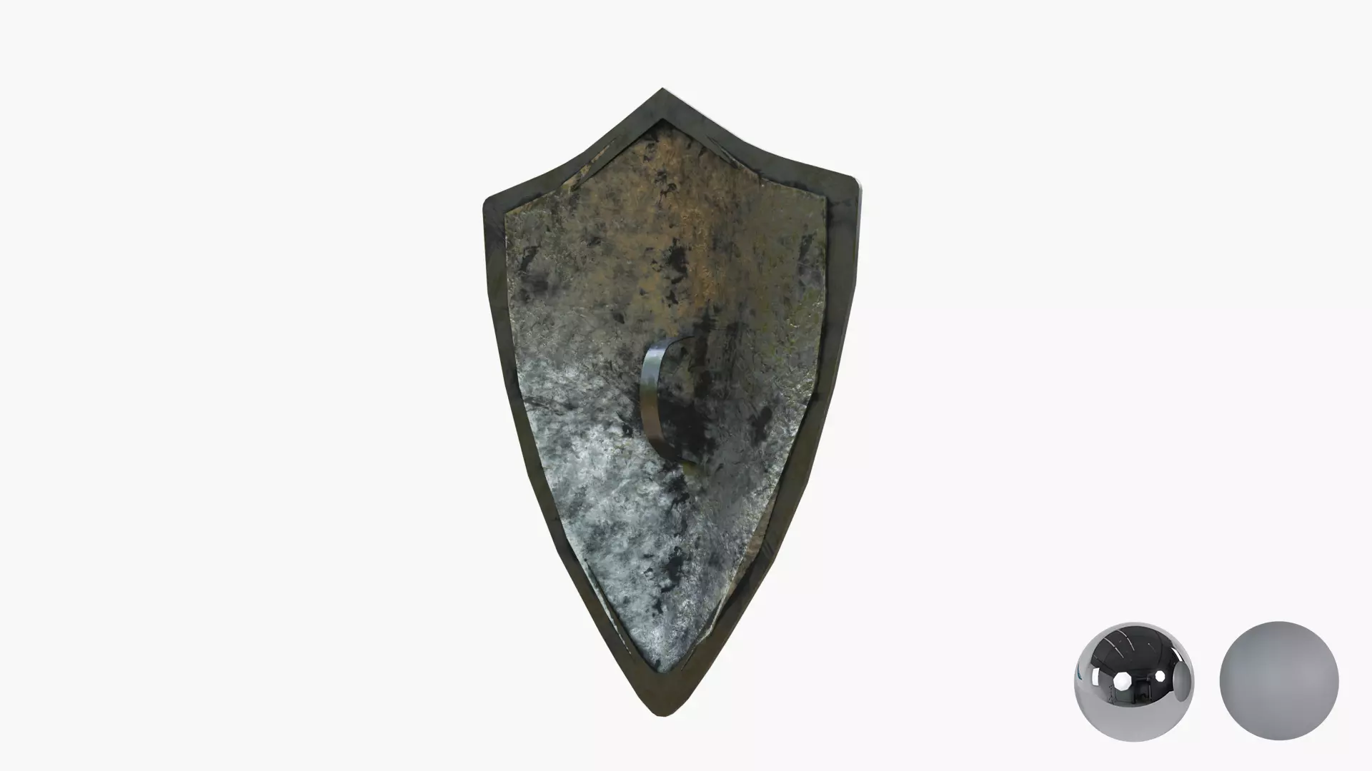 Metal old shield Low-poly 3D model_4