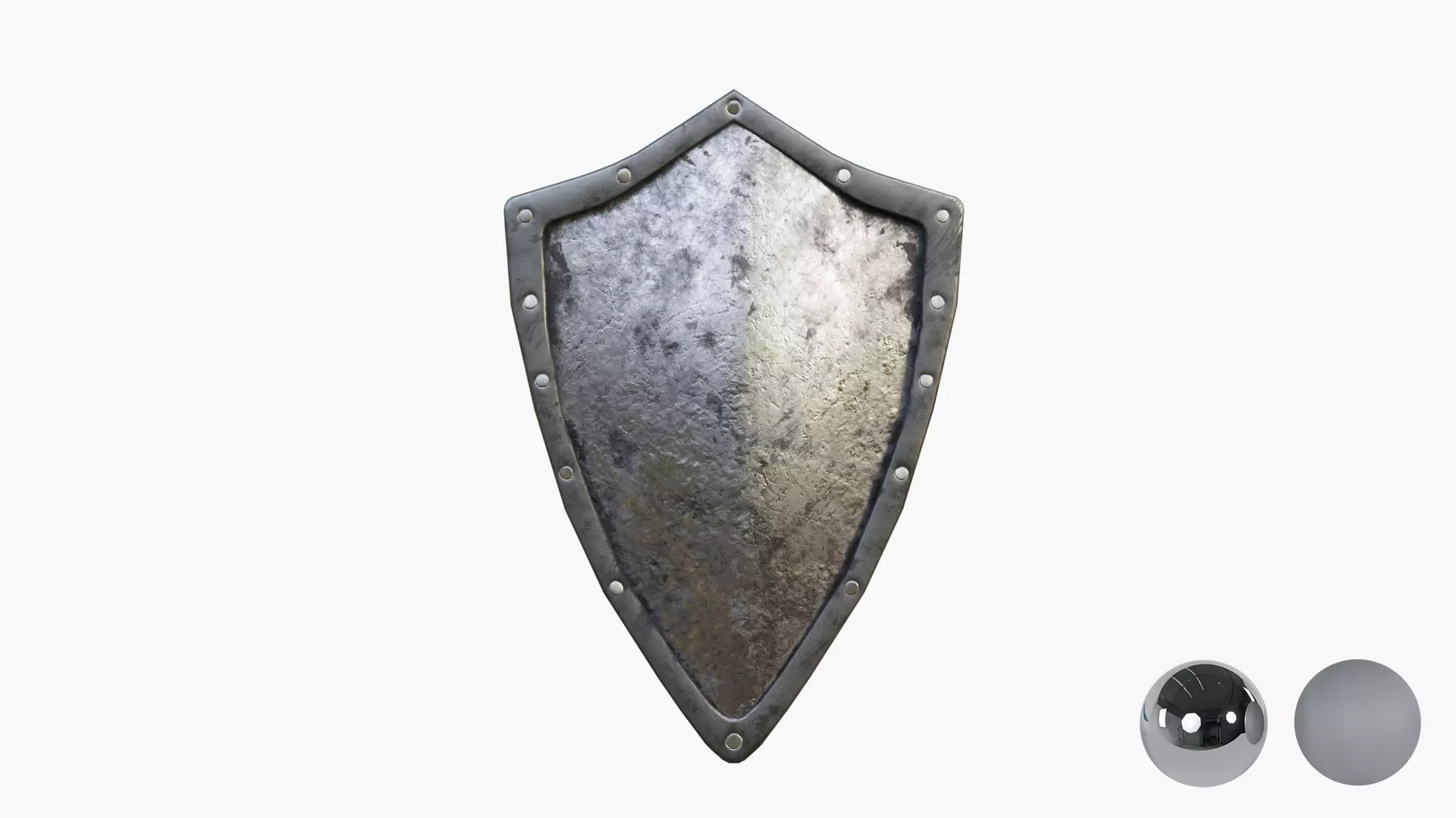 Metal old shield Low-poly 3D model_1