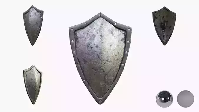 Metal old shield Low-poly 3D model Metal old shield Low-poly 3D model