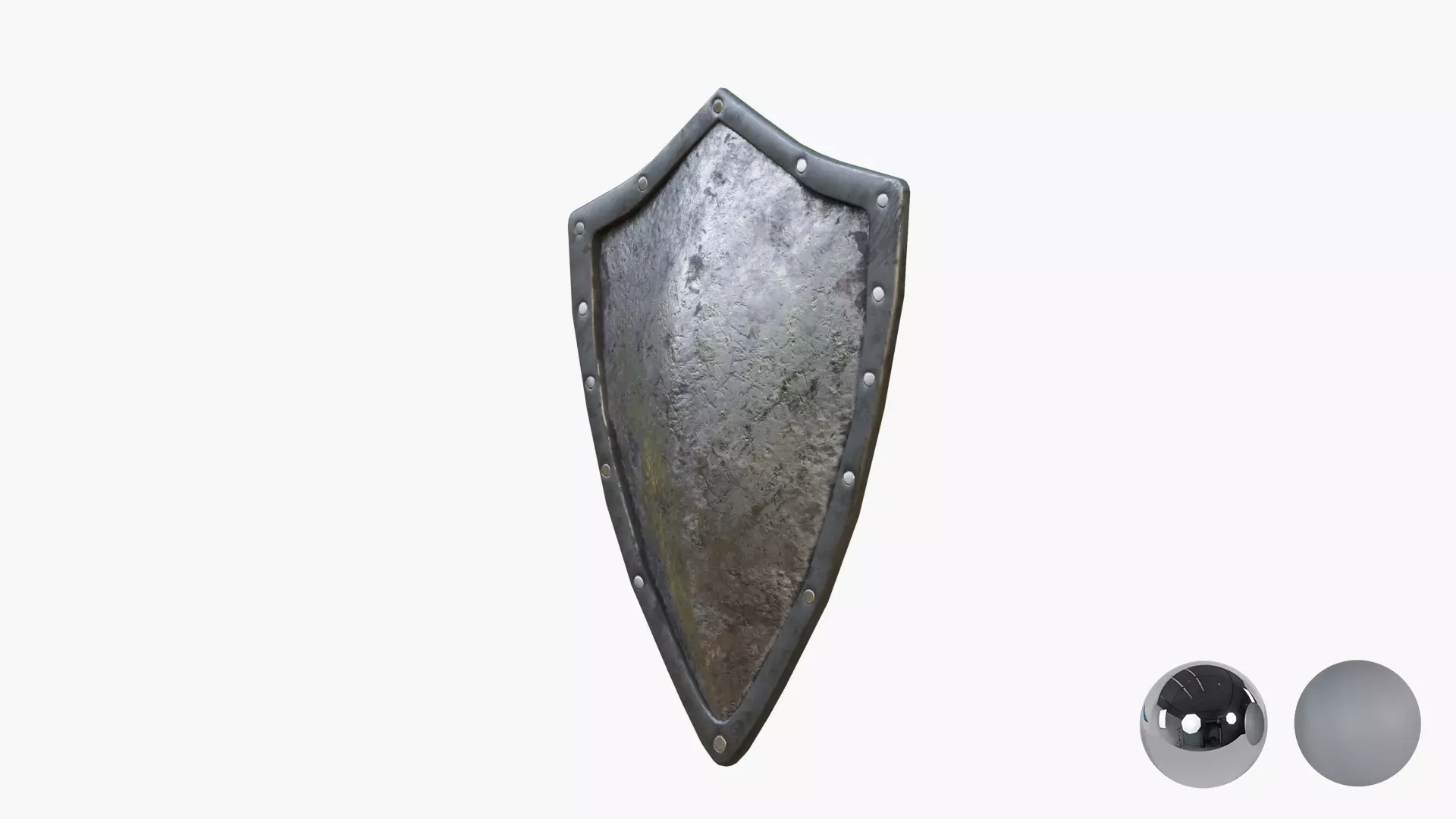 Metal old shield Low-poly 3D model_2